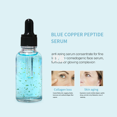 Siero di rame blu del peptide dell'oro del siero 24K del fronte dell'essenza di GHK-CU