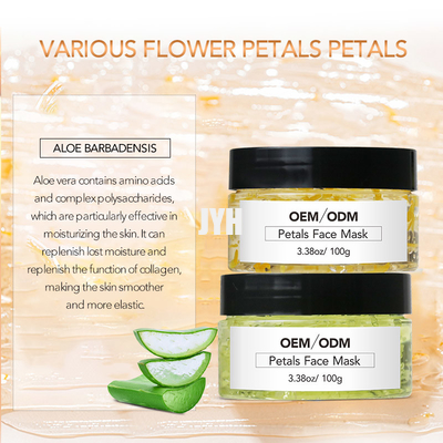 Cura di pelle dell'OEM Clay Mask Natural 100ml Rose Petal Face Gel Mask