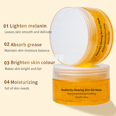 radiante maschera d'ardore del gel della pelle della curcuma 100ml con glutatione acido tranexamico