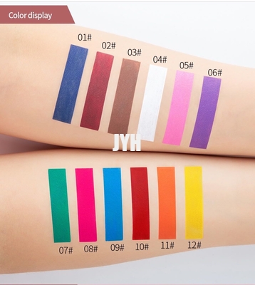 Cosmetici per il trucco del viso metallico Ombretto per trucco impermeabile a 12 colori