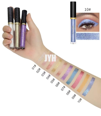 10 colori Diamond Glitter Eyeshadow Waterproof Long che dura l'ombretto metallico di luccichio