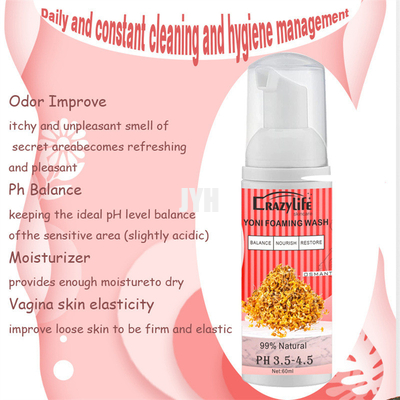 Lavaggio femminile di schiumatura naturale dell'equilibrio pH per Itching le aree intime