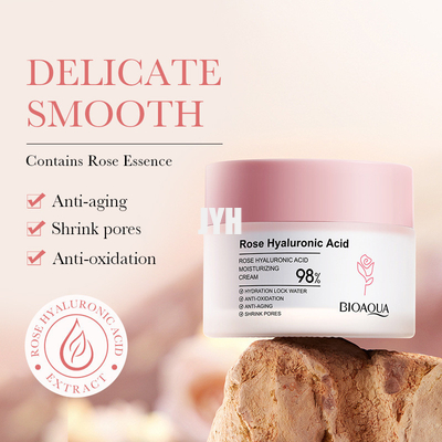 Pelle d'illuminazione crema di Rose Hyaluronic Acid Moisturizer Facial che stringe crema 50g