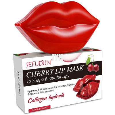 Maschera Crystal Hydrating naturale del labbro del collagene dell'idrogel di sonno