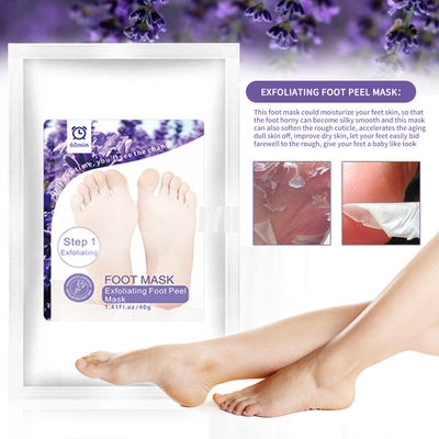 Maschera esfoliante esplosiva del piede della lavanda dell'OEM messa per i calli morti 40ml della pelle