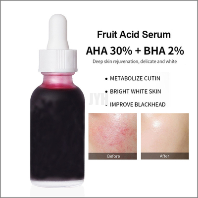 MSDS OEM Prodotti per la cura della pelle Neutro AHA Liquido acido della frutta Ammorbidisce le cuticole Rimuove l'acne I punti neri Essenza facciale