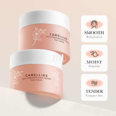 Prodotti OEM per la cura della pelle senza profumo Fiore di camelia Crema antiossidante idratante per la riparazione del viso