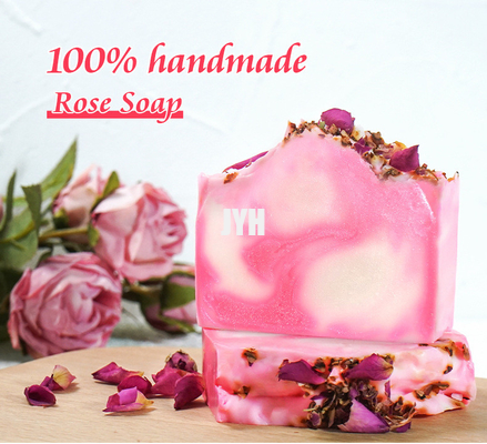 100G profumo olio essenziale sapone viso rosa petali sapone a freddo